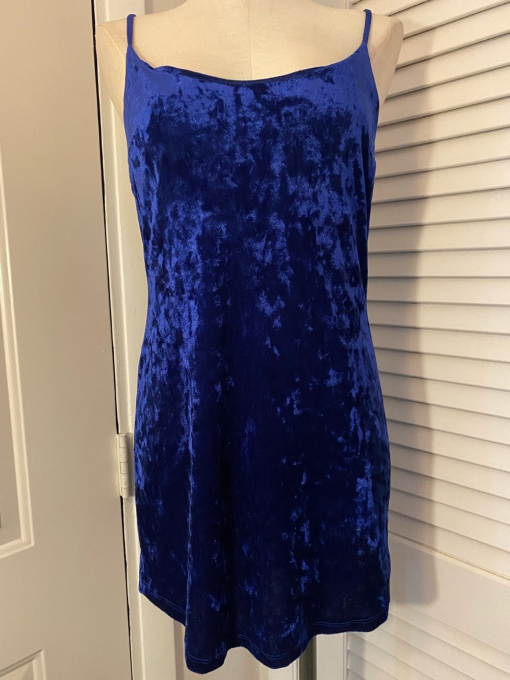 Forever 21 Deep Blue Velvet Dress- Size Small